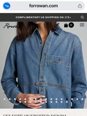 Rowan Celeste Oversized Denim Shirt Jacket - Blue